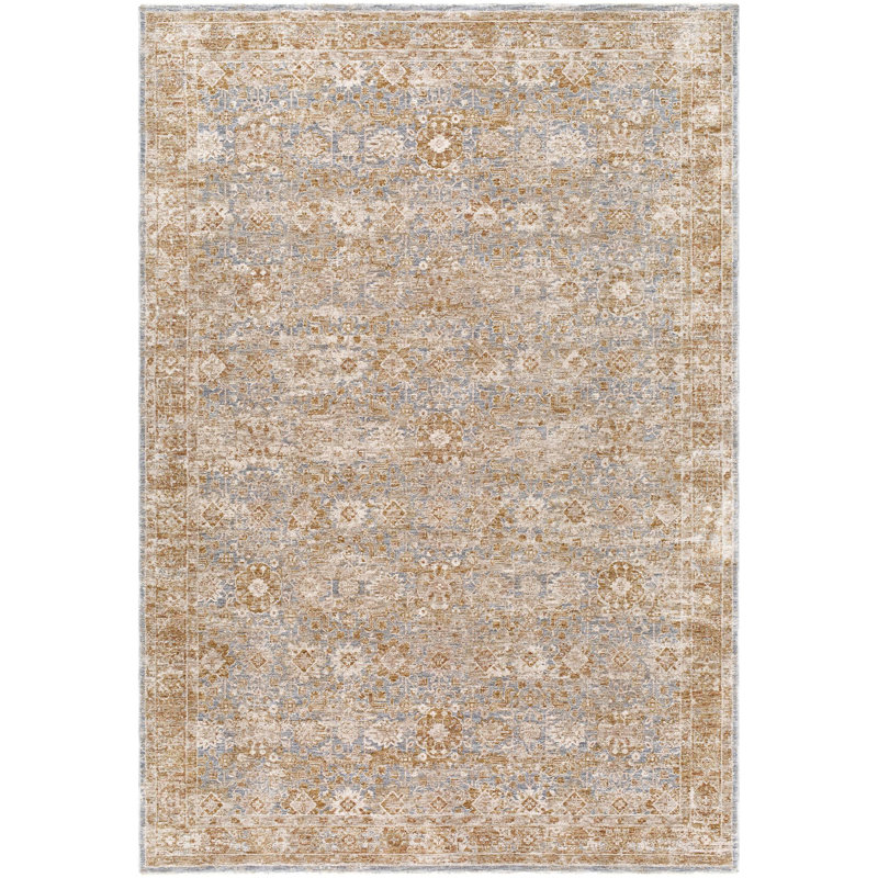 Tapis traditionnel tissé à la machine Aunah, Rectangle 6 pi 7 po x 9 pi 6 po