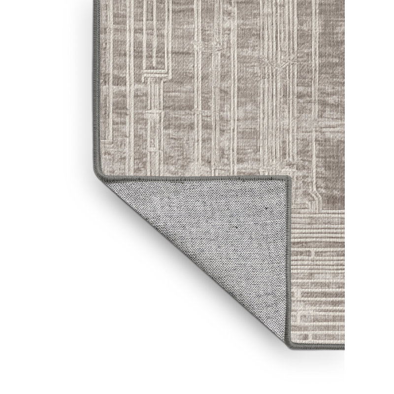 Machine Washable Gray Area Rug, Square 4'
