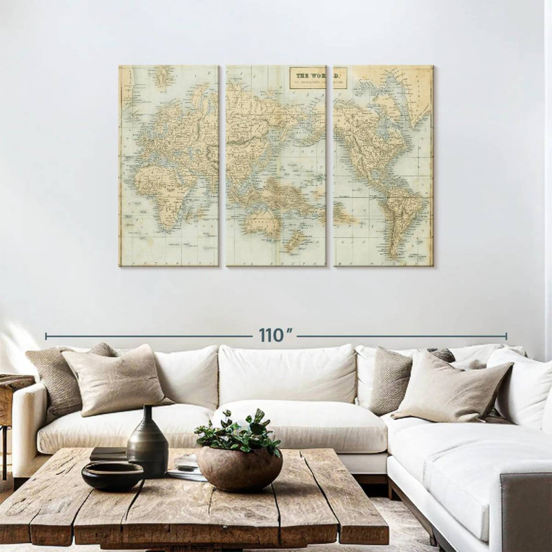 Aliaz, la carte du monde neutre, H 48 po x l 74 po