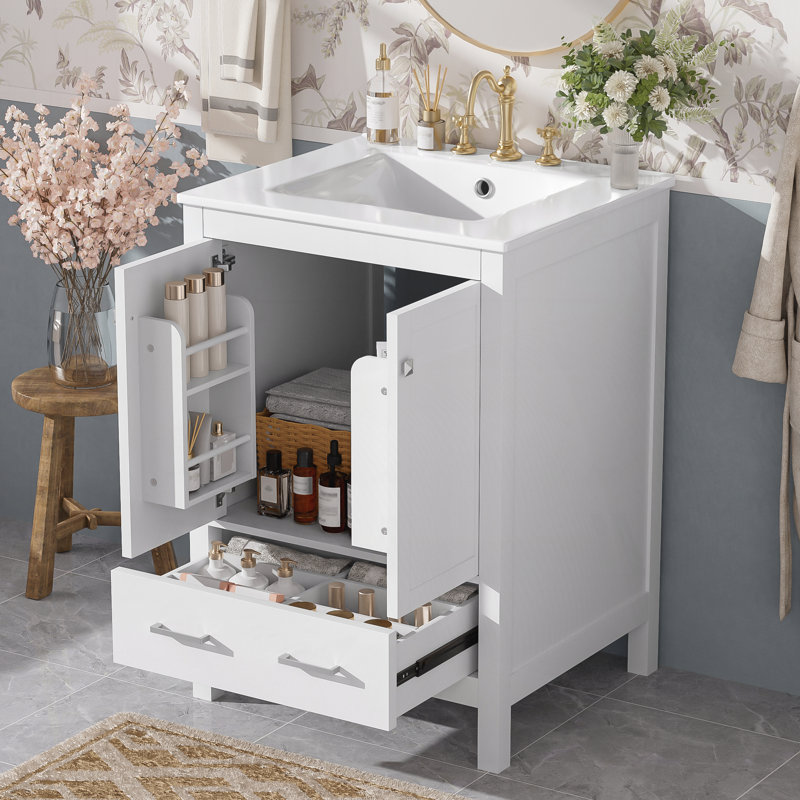 Meuble-lavabo 24 po avec lavabo, Blanc