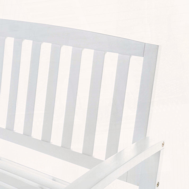 Banc d'extérieur en bois d'acacia Farmhouse, Blanc