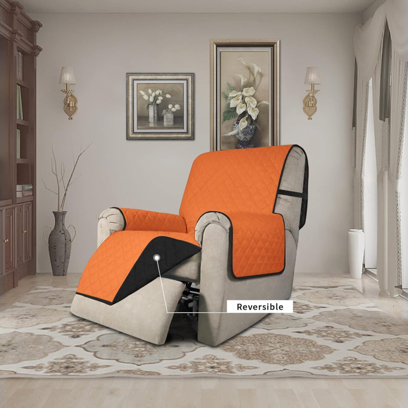 Housse de fauteuil inclinable réversible Easy-Going Chair, Tissu orange / noir, H 3,7 po x l 11,42 po x P 11,34 po