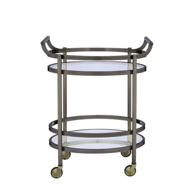Chariot de service en verre transparent Lakelyn