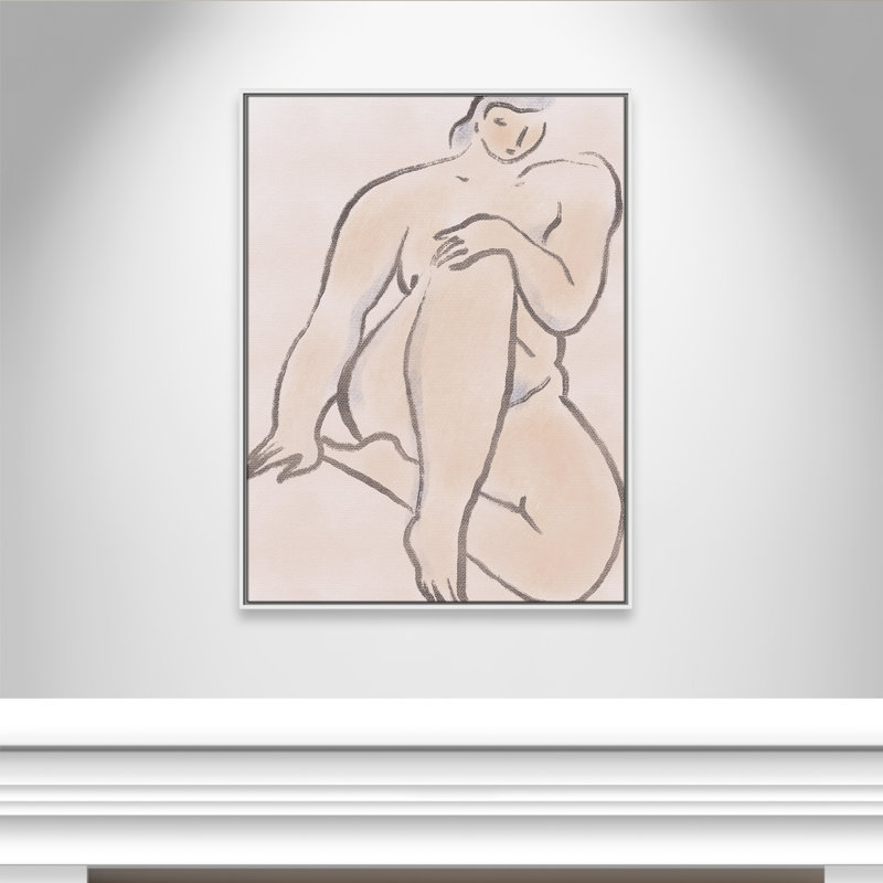 «Pastel nude 07 Print» par Dean, Toile avec cadre, 31.5'' W x 41.5'' H, Flotteur blanc