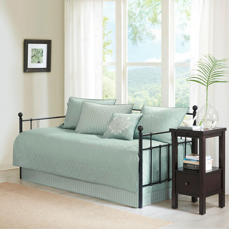 6 Piece Reversible Daybed Cover Set Daybed, Seafoam