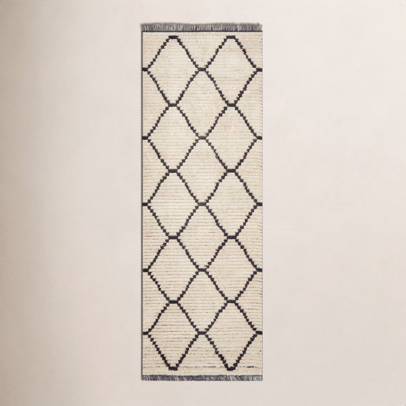 Tapis géométrique crème / gris anthracite Chris Loves Julia x Loloi Alice, Tapis de couloir 2 pi 7 po x 12 pi
