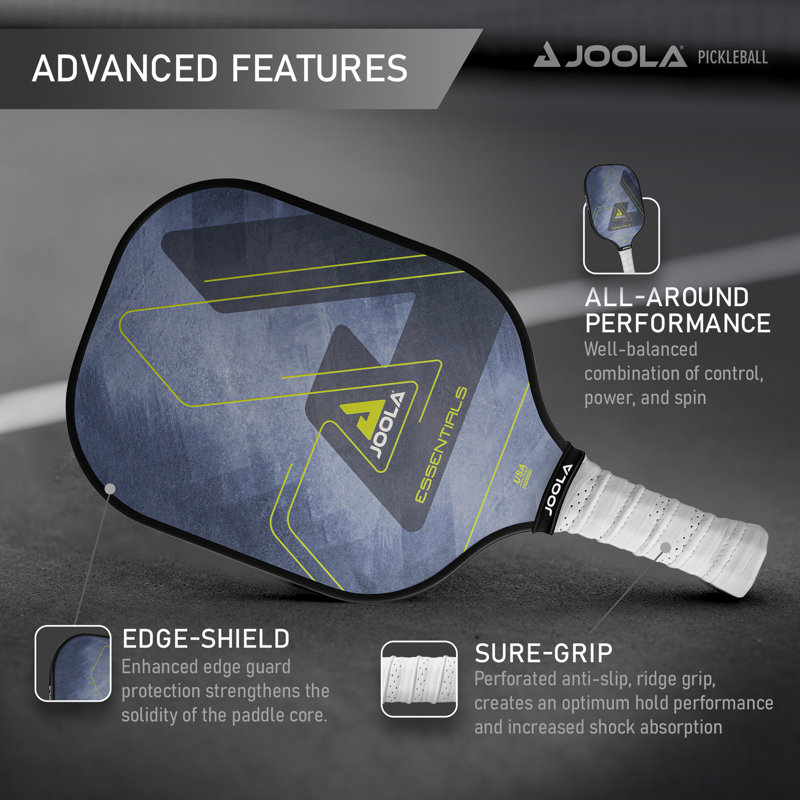 Palette de pickleball de performance JOOLA Essentials avec surface en fibre de verre renforcée et noyau en polypropylène alvéolé