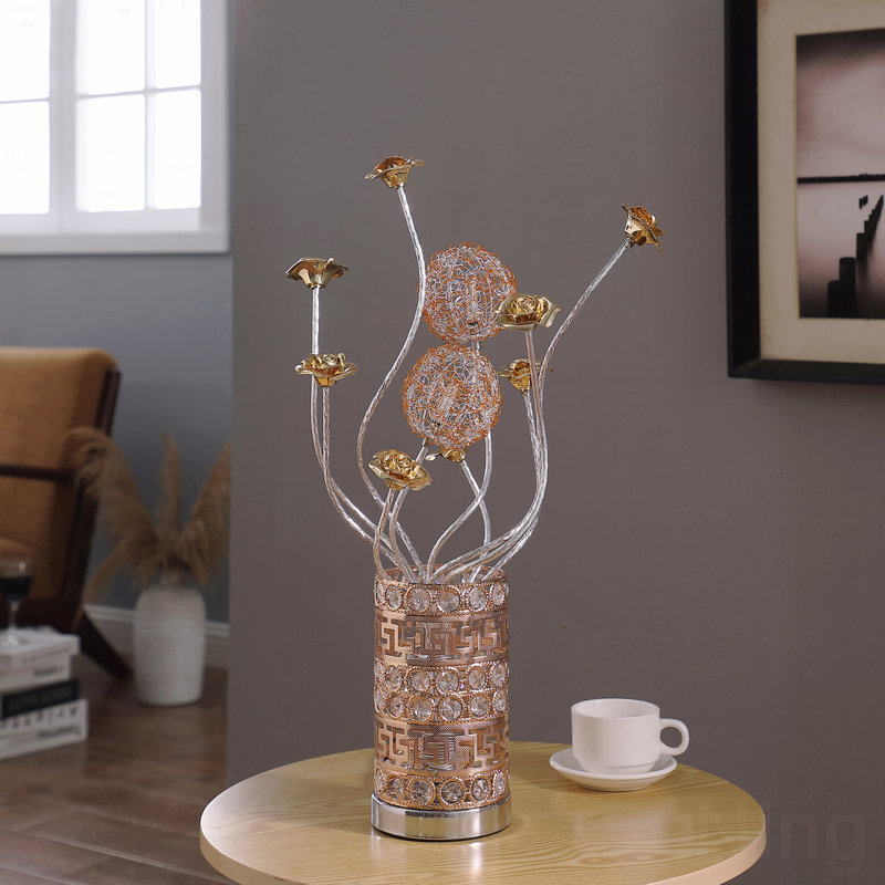 Lampe de table - Aluminium en cuivre doré / fil d'argent