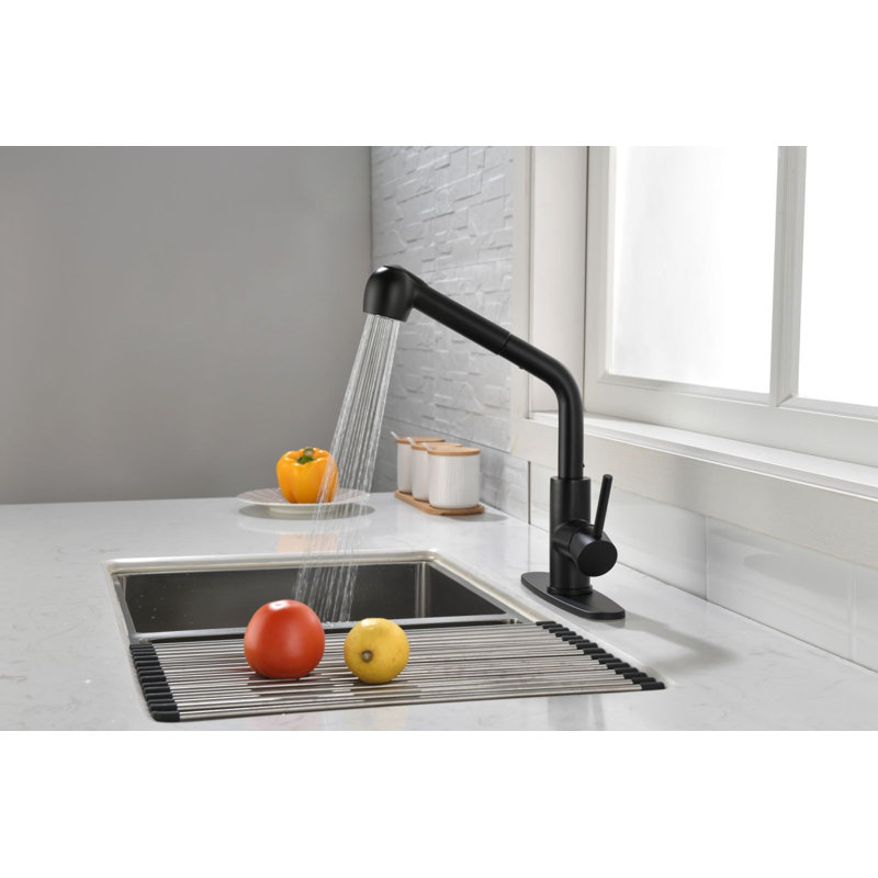 Robinet de cuisine escamotable Beslend, Noir mat