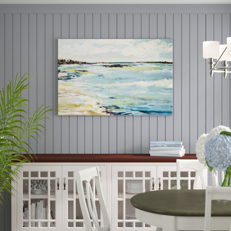 Beach Surf III by Karen Fields - Painting, 81cm H x 122cm W, Wrapped Canvas