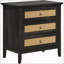 Table de chevet 29,5 pouces de large avec 3 tiroirs Boho - Table de bout haute pour chambres et salons