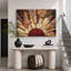 «Western Wood Effect Landscape Brown Sun Rays», impression rustique sur toile encadrée-119598448-93389056-93389052