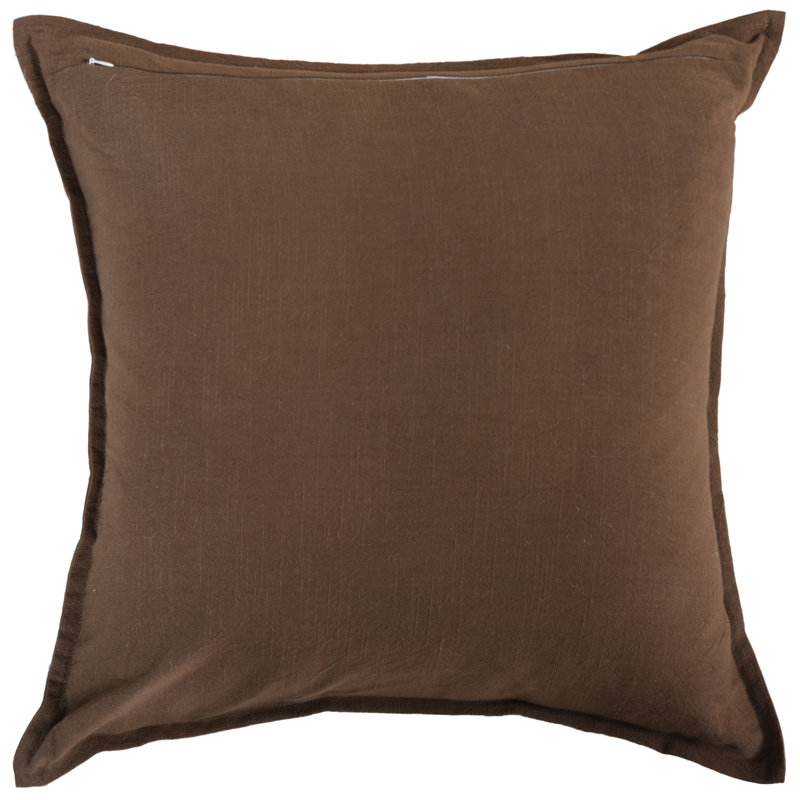 100% Cotton Down Alternative Filled Throw Pillow, Down Alternative Fill, Brown