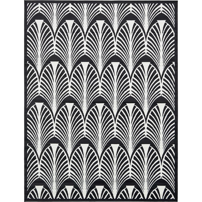 Tapis noir / ivoire Alhareth, Rectangle 9 pi x 12 pi