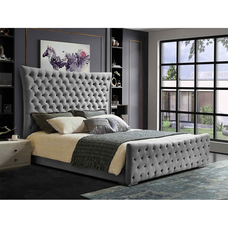 Upholstered Bed, Kingsize (5'), Grey