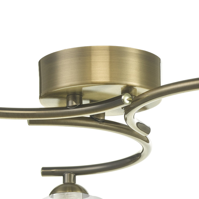 Youngtown Semi Flush Mount, Antique Brass