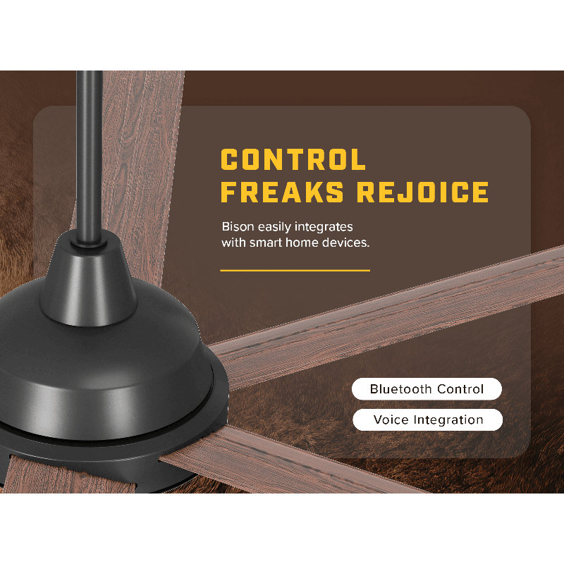 Bison Ceiling Fan, LED, Oil-Rubbed Bronze, 60" Wide