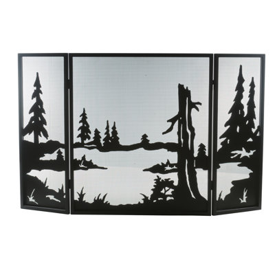 Rustic Lodge Fireplace Screen
