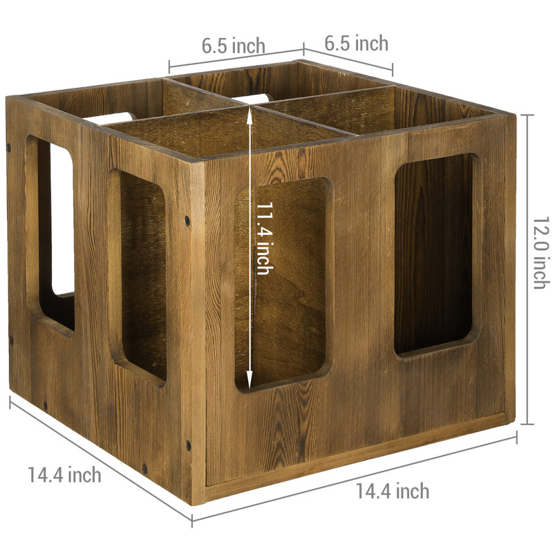 4 Slot Solid Wood Yoga Mat Rack