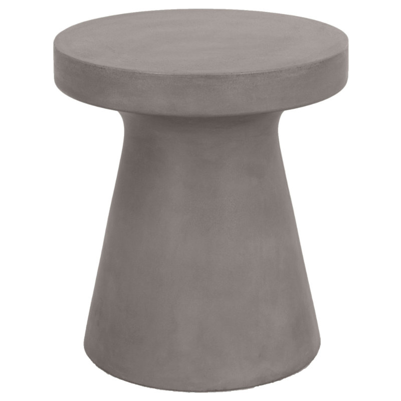 Javette Round Outdoor Side Table , 17.75'' in. W 17.75'' in. D, Gray