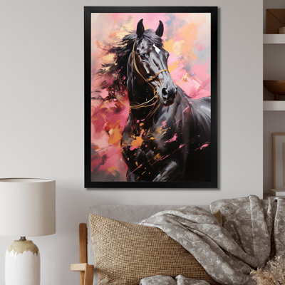 Pink Black Horse Vibrant Pink Equine " Pink Black Horse Vibrant Pink Equine "