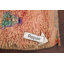 Tapis décoratif couleur pêche en laine de conception unique 6 pi 4 po x 12 pi 10 po noué à la main