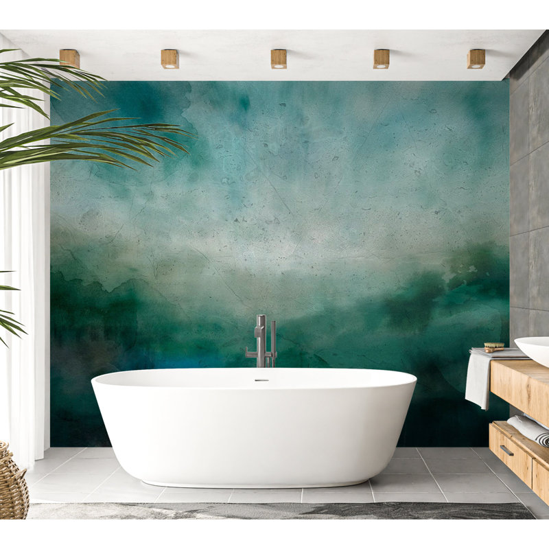 Papier peint abstrait - Paysage malachite, L 41 po x l 59 po
