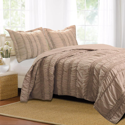 Ensemble de courtepointe Tiana Greenland 2 pièces, simple, taupe - 105 x 95 po
