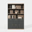 Bibliothèque de rangement multifonctionnelle à 75 niveaux H 75 "avec portes, tiroirs de classement et tablettes réglables pour le salon et le bureau personnel