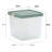 Wham Clip 5x 9L Square Plastic Storage Boxes with Secure Clip Lock Lids. L:29 x W:29 x H:15.5cm Clear/Green Milieu/Stone-107097842