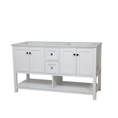 Akaysha 64" double Sinks Vanity with Motion-Activated LED Lights 