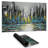 Abstract blue skyline - 14.00"x24.25" Desk mat