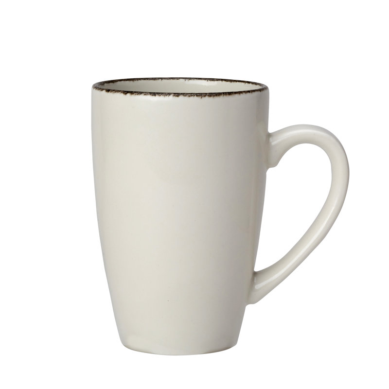 Grande tasse de trempe brune, 10, Blanc cassé