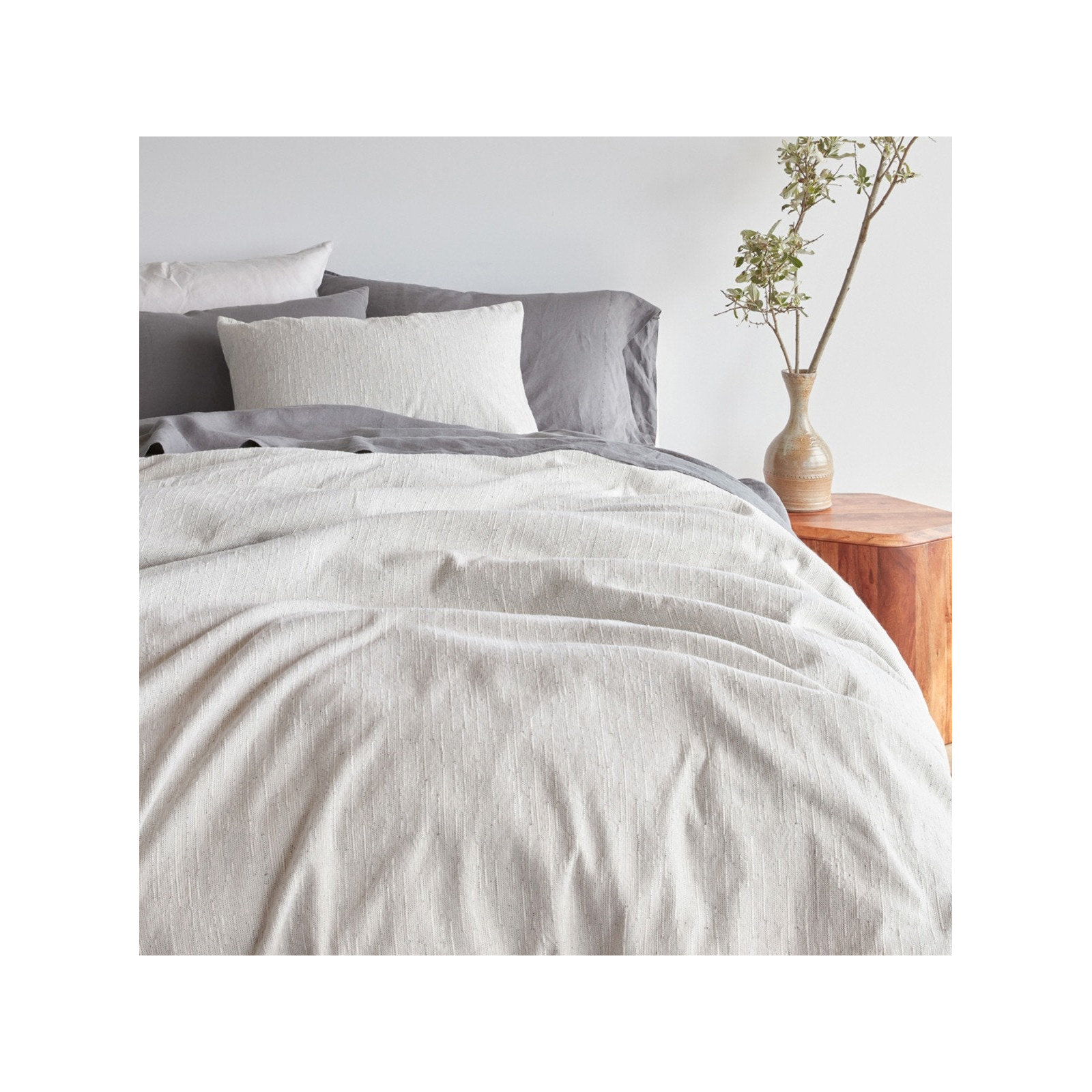 Toro Canyon Cotton Duvet Cover, Full/Queen Duvet Cover, Sterling