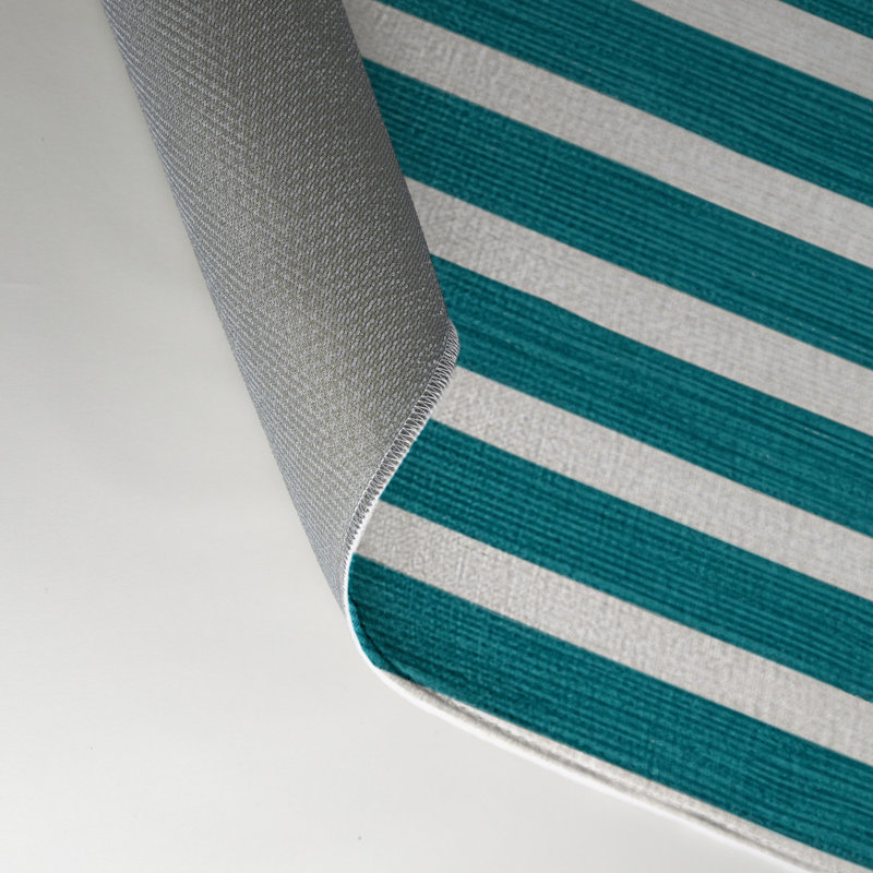 Tapis intérieur / extérieur vert HorizontalStripes, Rectangulaire 3 pi x 5 pi