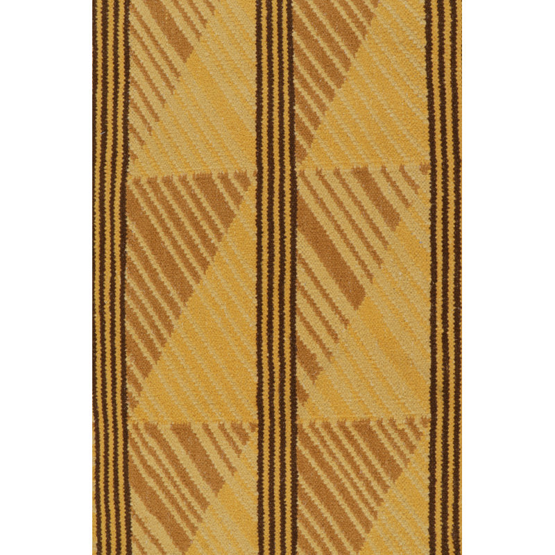Rug & Kilim’S Scandinavian Style Rug In Gold With Geometric Diamond Patterns
