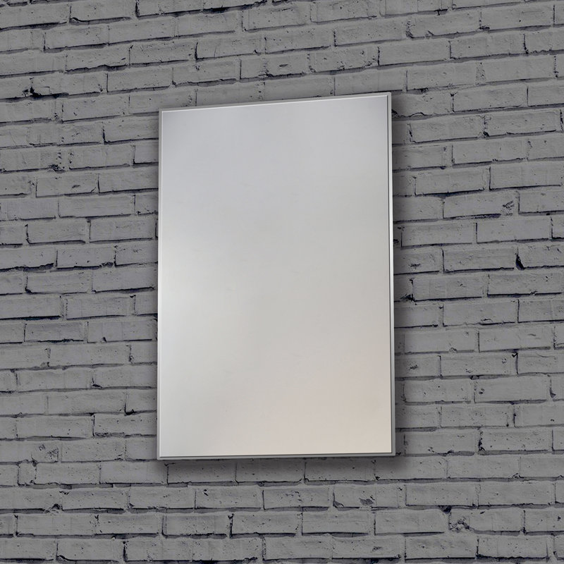Carol Metal Flat Wall Mirror, Chrome