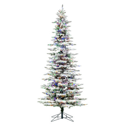 Utica Flocked Fir Slim Artificial Christmas Tree