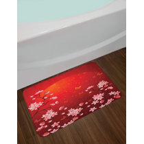 Hastings Home Bathroom Mats 60-in x 24-in Burgundy Polyester