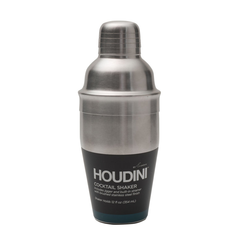 Shaker à cocktail en acier inoxydable Houdini, Acier inoxydable, H 7,2 po x l 3 po x P 3 po