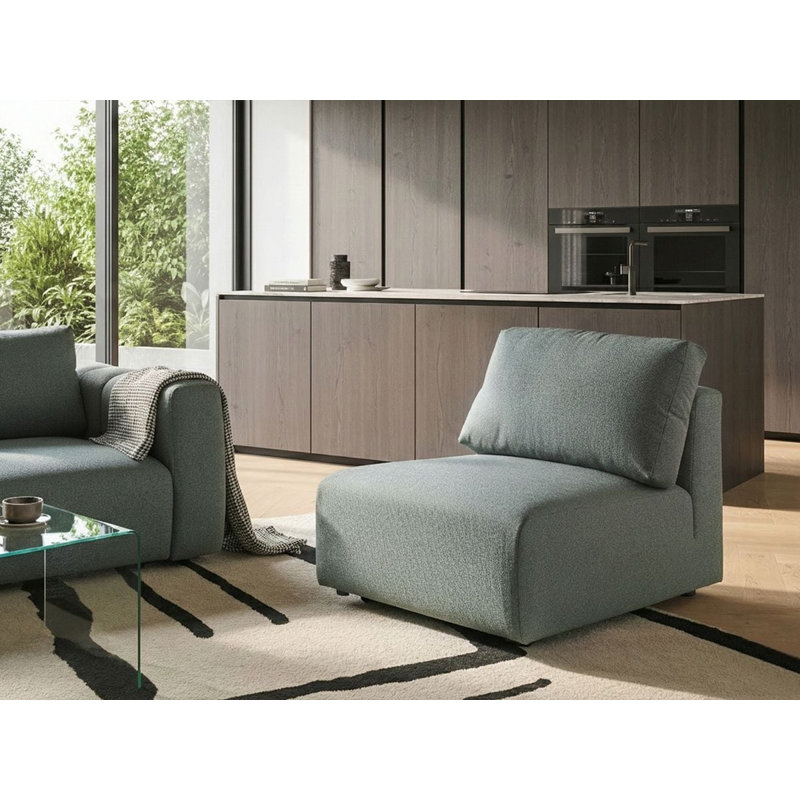 Beyza 1 Seater Seating Component, Green Fabric