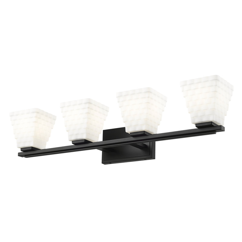Ensemble de meuble-lavabo 4 lumières Teyona, Matte Black