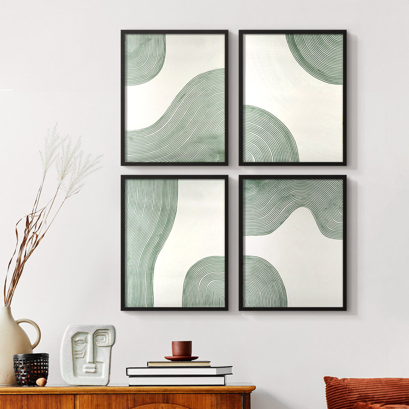 «Spring Wildflowers II», ensemble de 4 encadrées, Noir, H 10 po x l 32 po