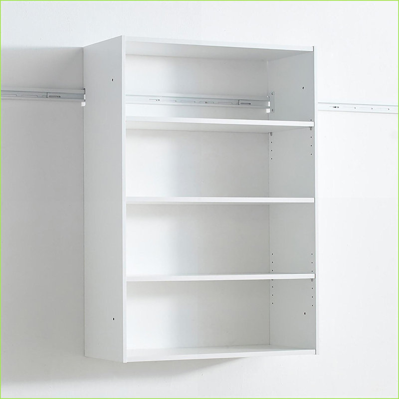 Closet Systems | Devi Modern White Wood Modular Wall-Mounted | White | Wood, White