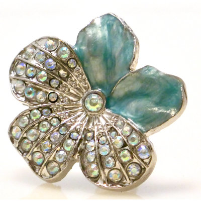Poignée cloisonnée glamour bleue et argentée