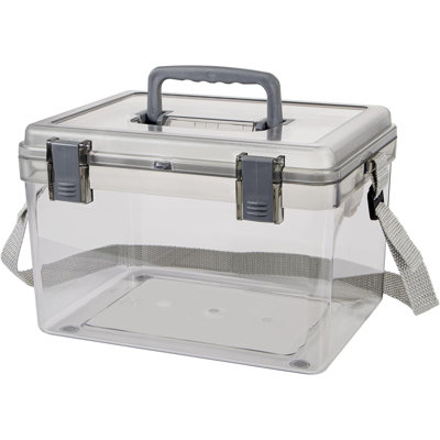 Storage Container With Handle, Clear Storage Box Plastic Storage Bins With Lids Latching Buckle, Strap For Watertight Containers, Kitchen Living Room 11.4"X8.9"X7.3",6.8 Qt