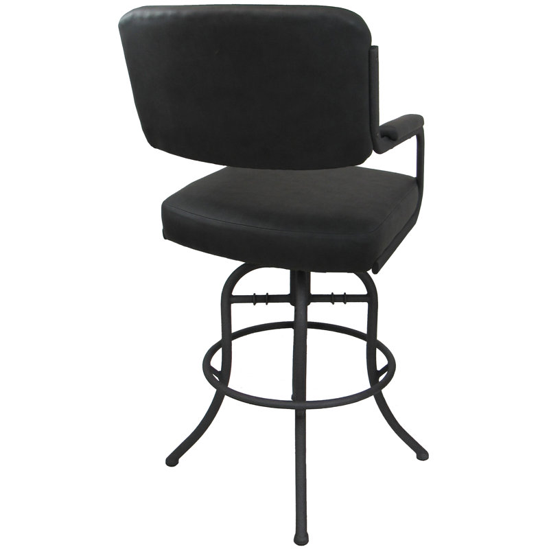 Tabouret de comptoir pivotant 26 po Gurpa, Vinyle grise / structure grise