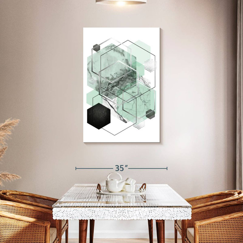 Avery Mint Geometric II, 45" H x 30" W