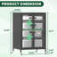 Armoire de rangement haute 35,8 po avec roulettes, meuble télé AV, 4 tablettes réglables en verre, structure en acier robuste, assemblage facile