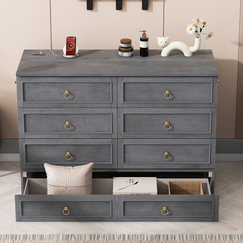 Lit escamotable avec grands tiroirs Murphy, Grand lit, Gris